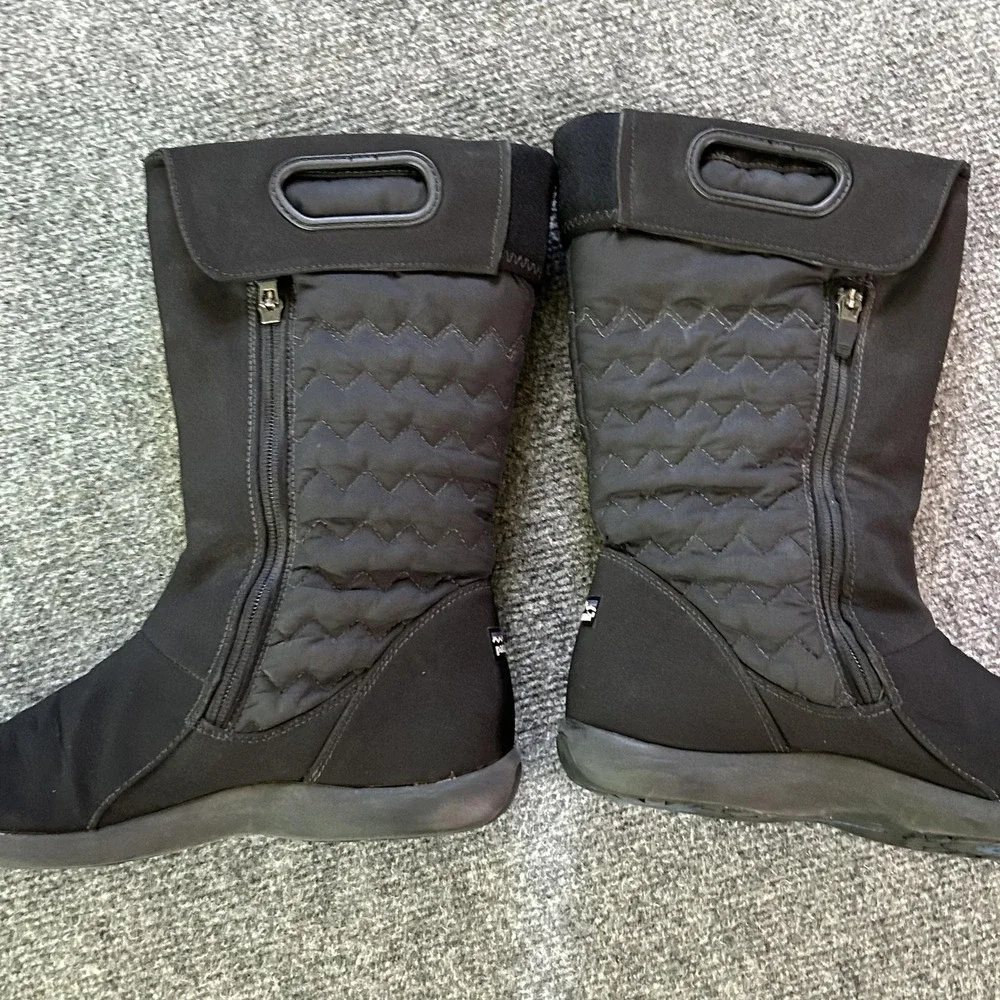 Patagonia Boots Fiona‎ Quilted Mid Snow Womens 9.5 Black Zip Insulated Winter